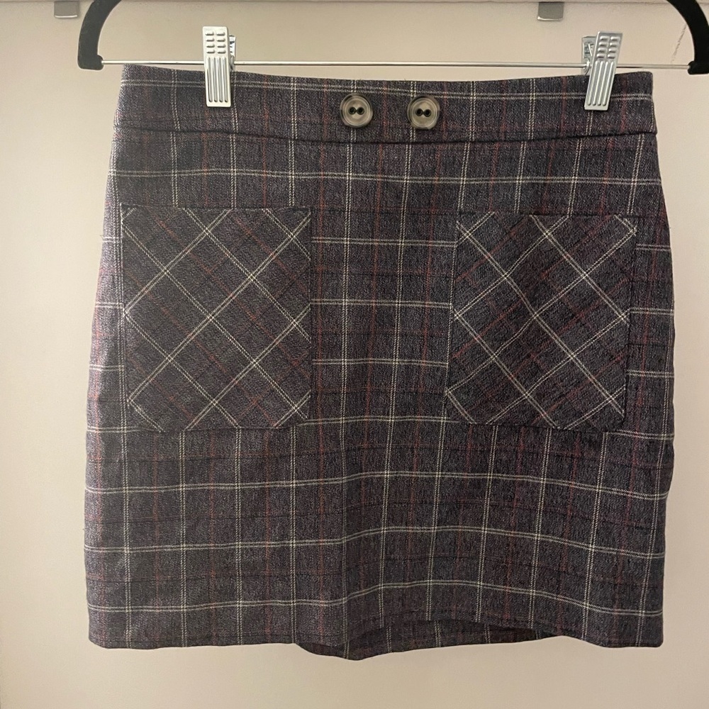 Express Plaid Grey Mini Skirt size 4